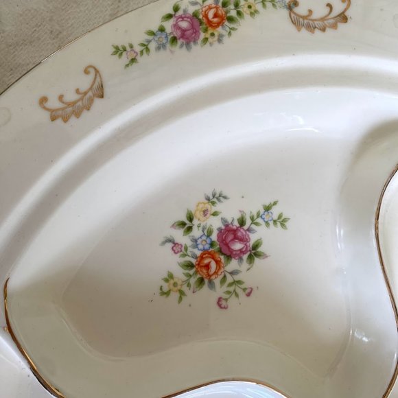 Japan HOTTA Yu SHOTEN Hand Painted 11" Four Part Divided Serving Platter - Picture 2 of 5